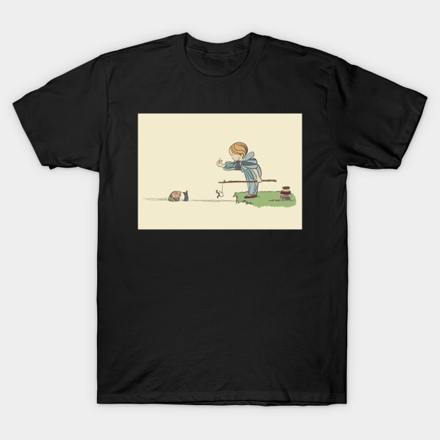 Vintage boy fishing by a lake T-Shirt by NattyDesigns